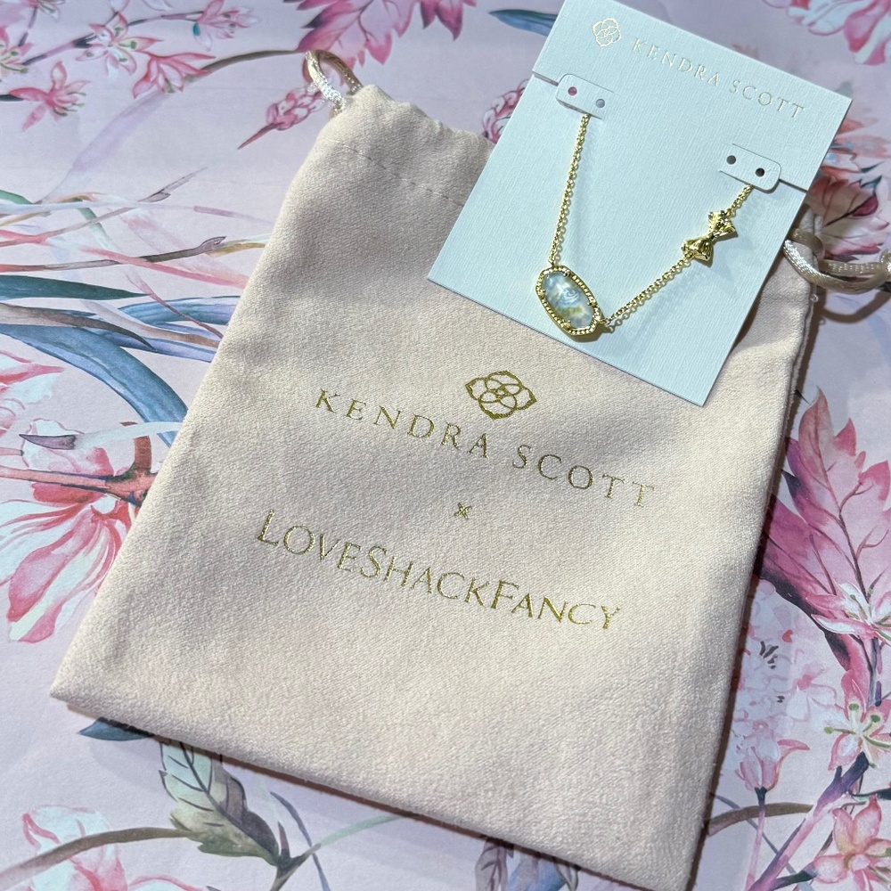 Kendra Scott x LoveShackFancy NWT Elisa Marie Blue Heirloom Necklace - Picture 2 of 5